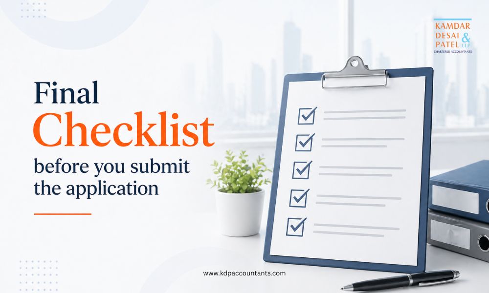 Final checklist before you submit application